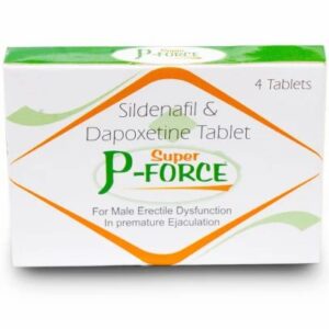 Super P-Force Sildenafil 100 mg + Dapoksetyna 60 mg  Leczy impotencję i przedwczesny wytrysk